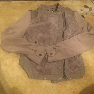 Free People pleather/cloth motorcycle jacket